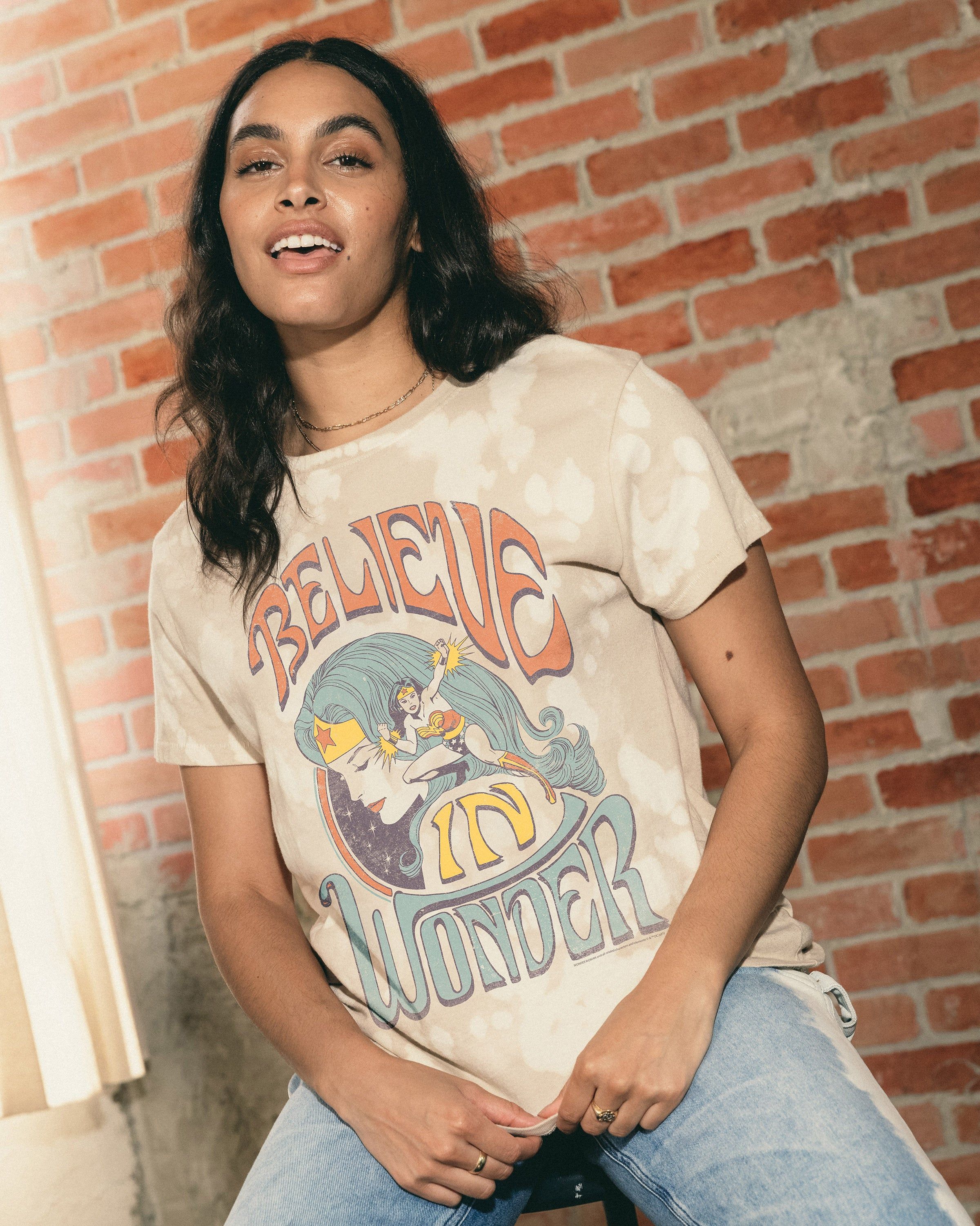 Women's Wonder Woman Believe In Wonder Vintage Tee sold by Junk Food Clothing product image thumbnail 2