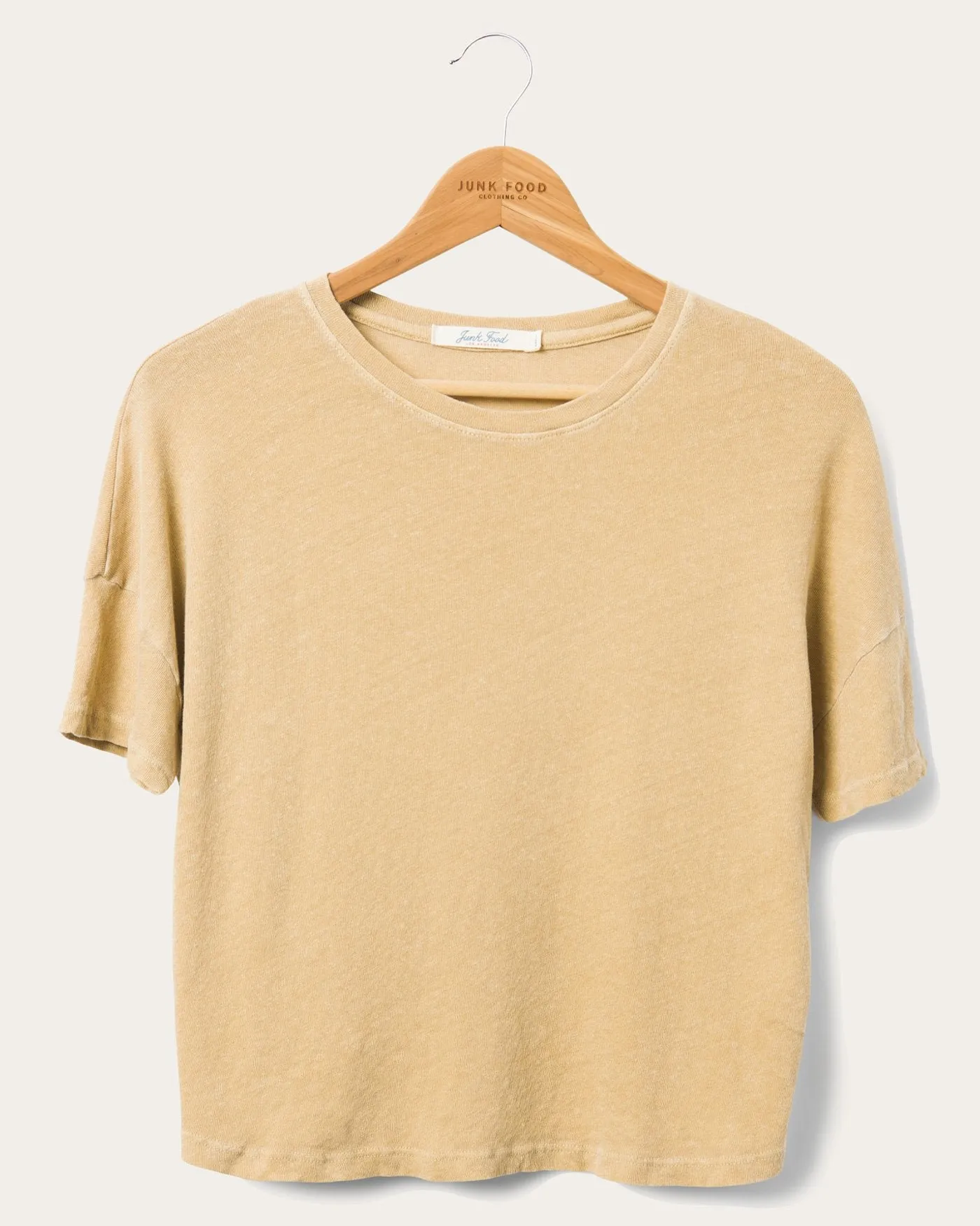Women's Linen Crop Tee sold by Junk Food Clothing