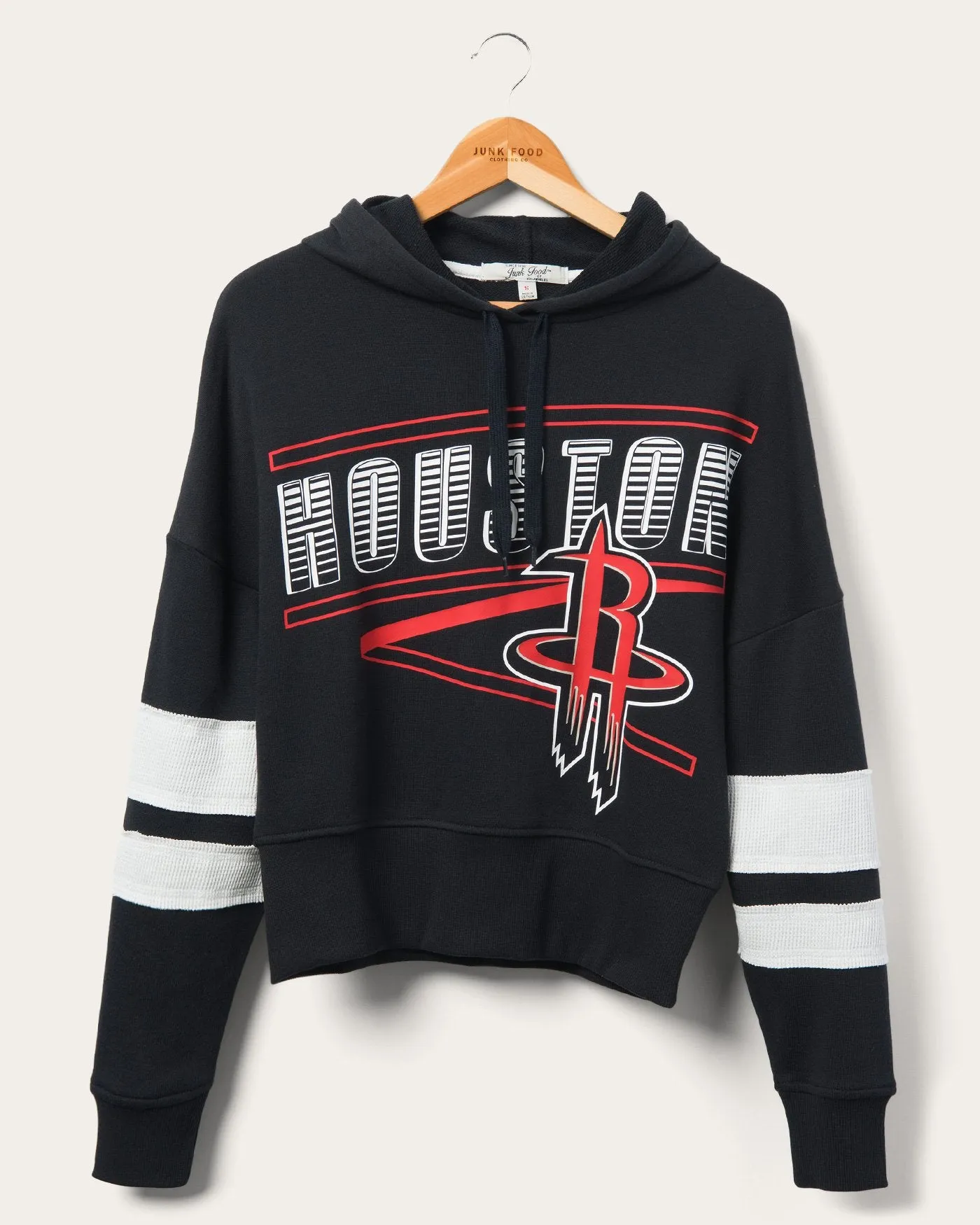 Women's Rockets Overtime Striped Fleece Hoodie sold by Junk Food Clothing
