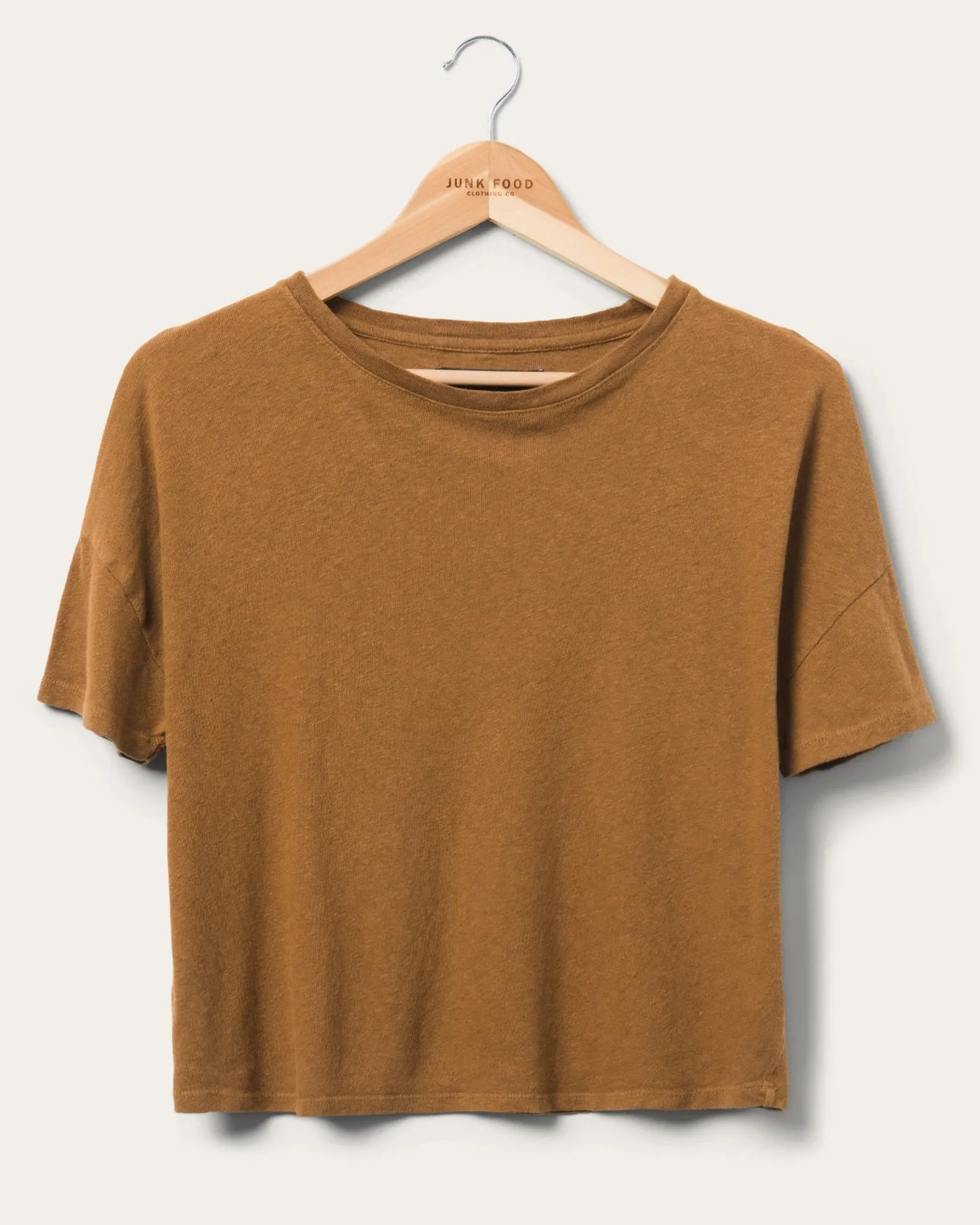 Women's Linen Crop Tee sold by Junk Food Clothing