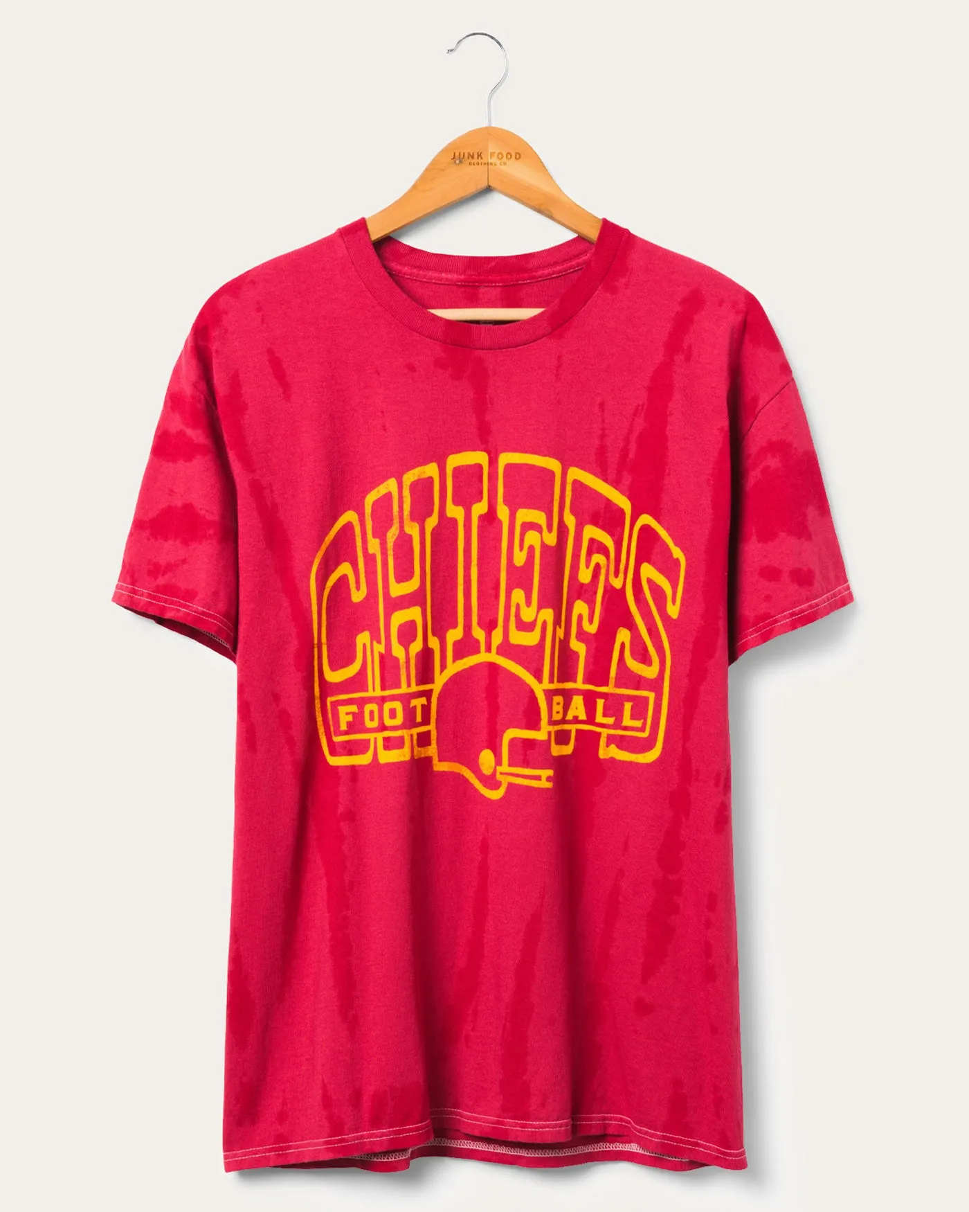 Kansas City Chiefs Tie Dye Short Sleeve Tee sold by Junk Food Clothing