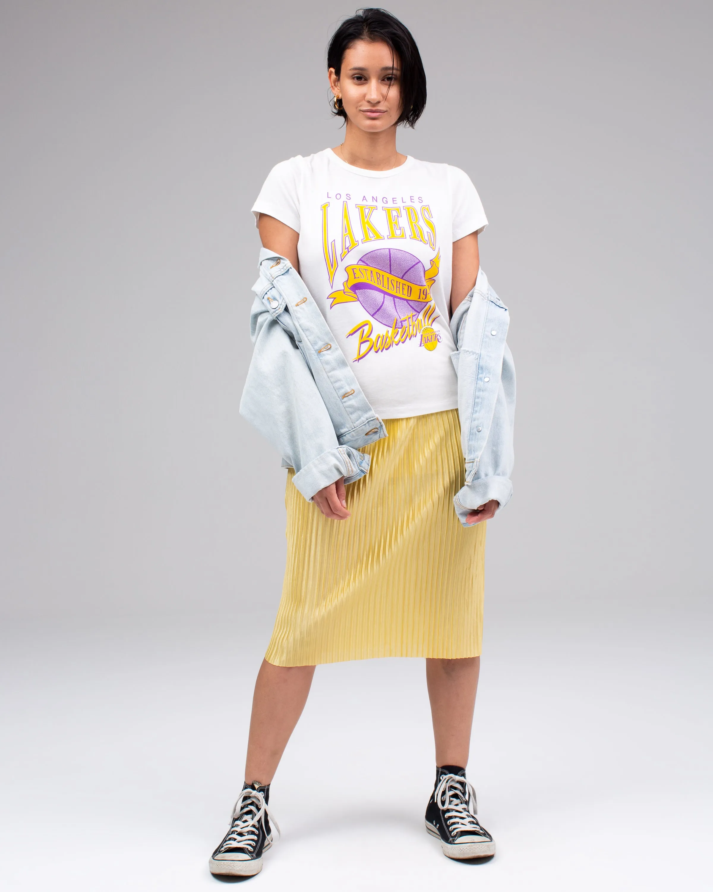 Women's Lakers Vintage Crew sold by Junk Food Clothing product image thumbnail 5