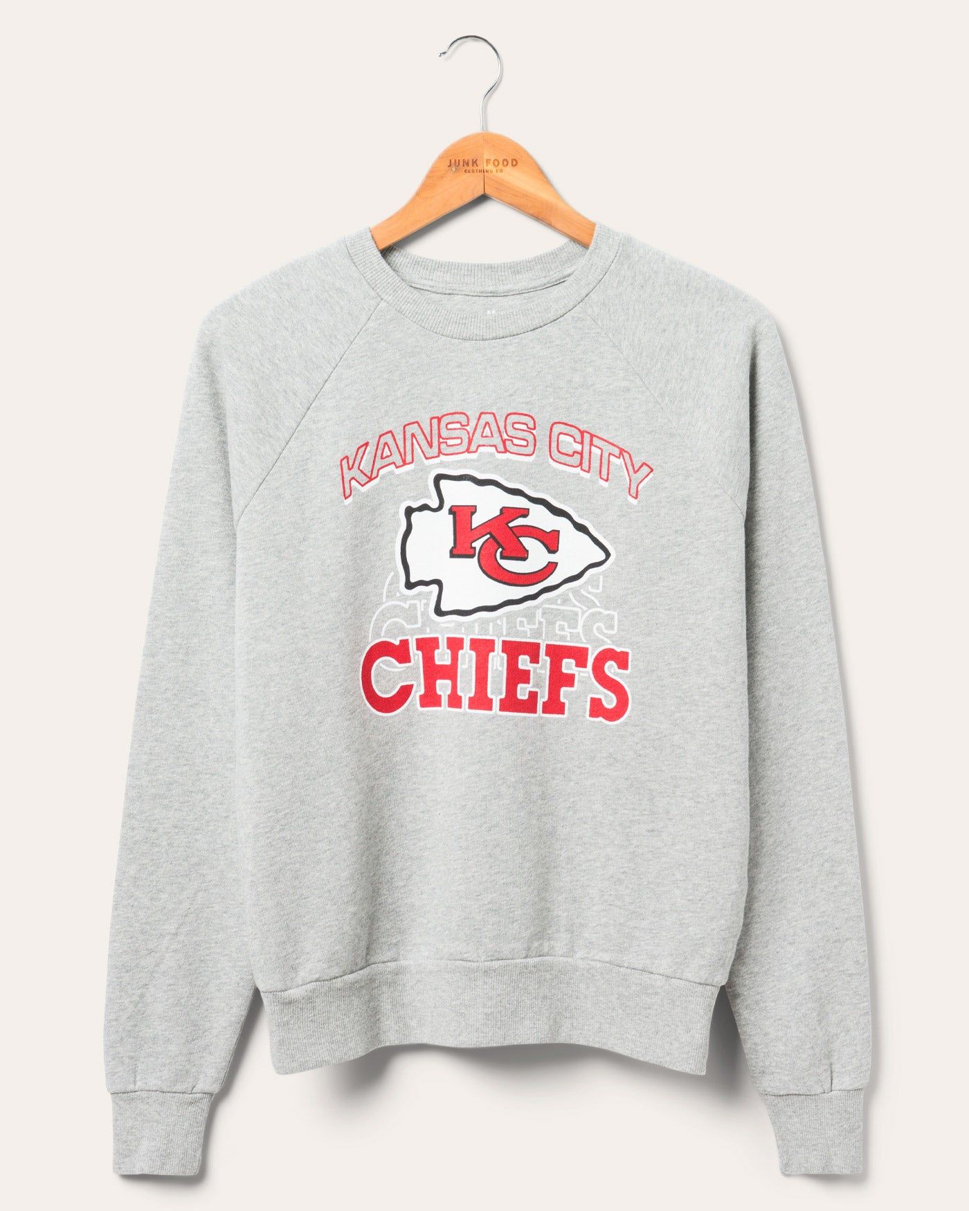 Women's Chiefs Repeat Raglan Crew sold by Junk Food Clothing