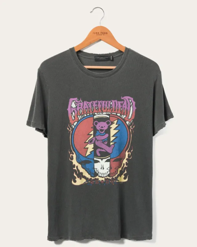 Women's Grateful Dead Dancing Bear and Skull Vintage Tee sold by Junk Food Clothing