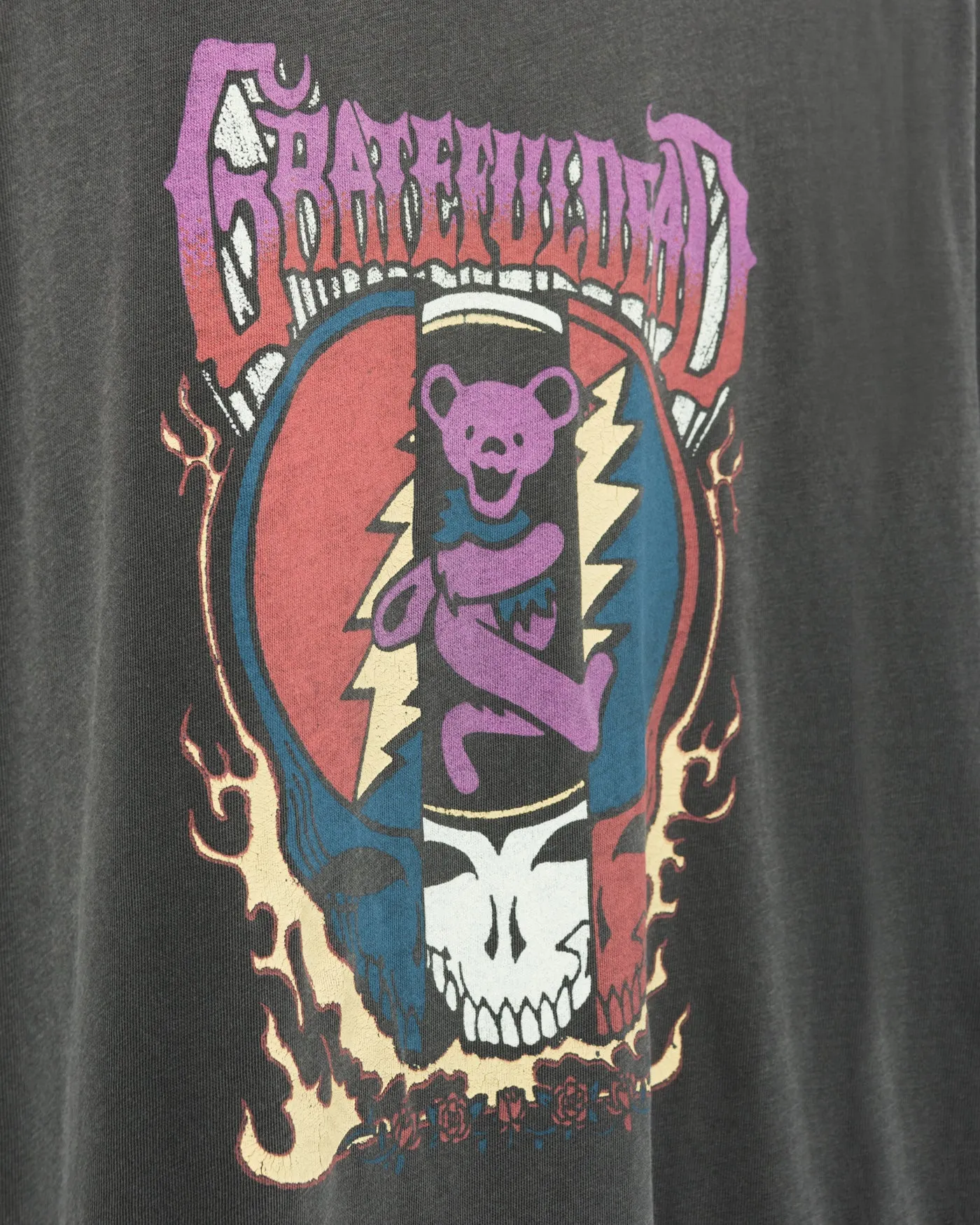 Women's Grateful Dead Dancing Bear and Skull Vintage Tee sold by Junk Food Clothing product image thumbnail 5
