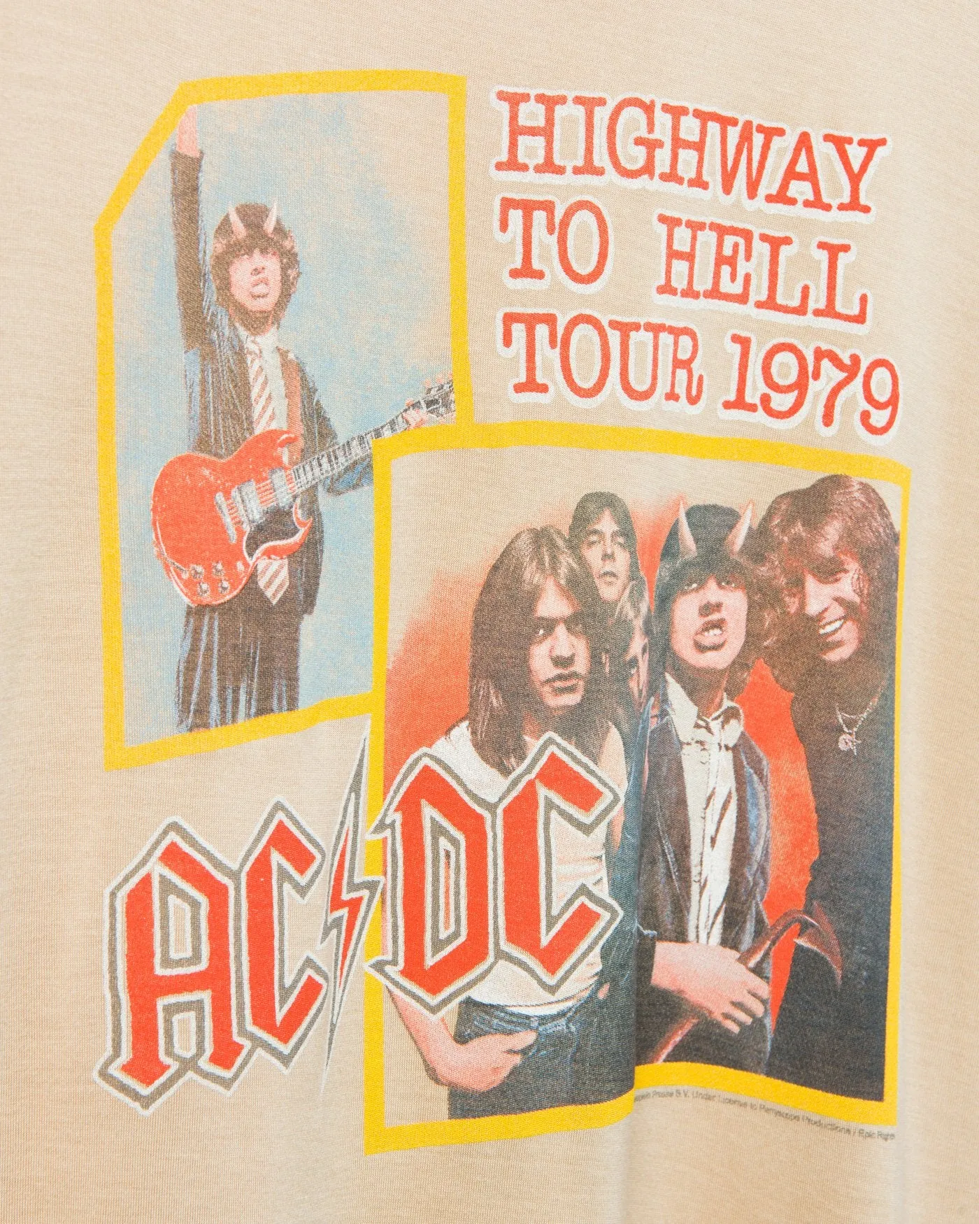 Womens AC/DC Highway to Hell Vintage Tissue Tee sold by Junk Food Clothing product image thumbnail 4