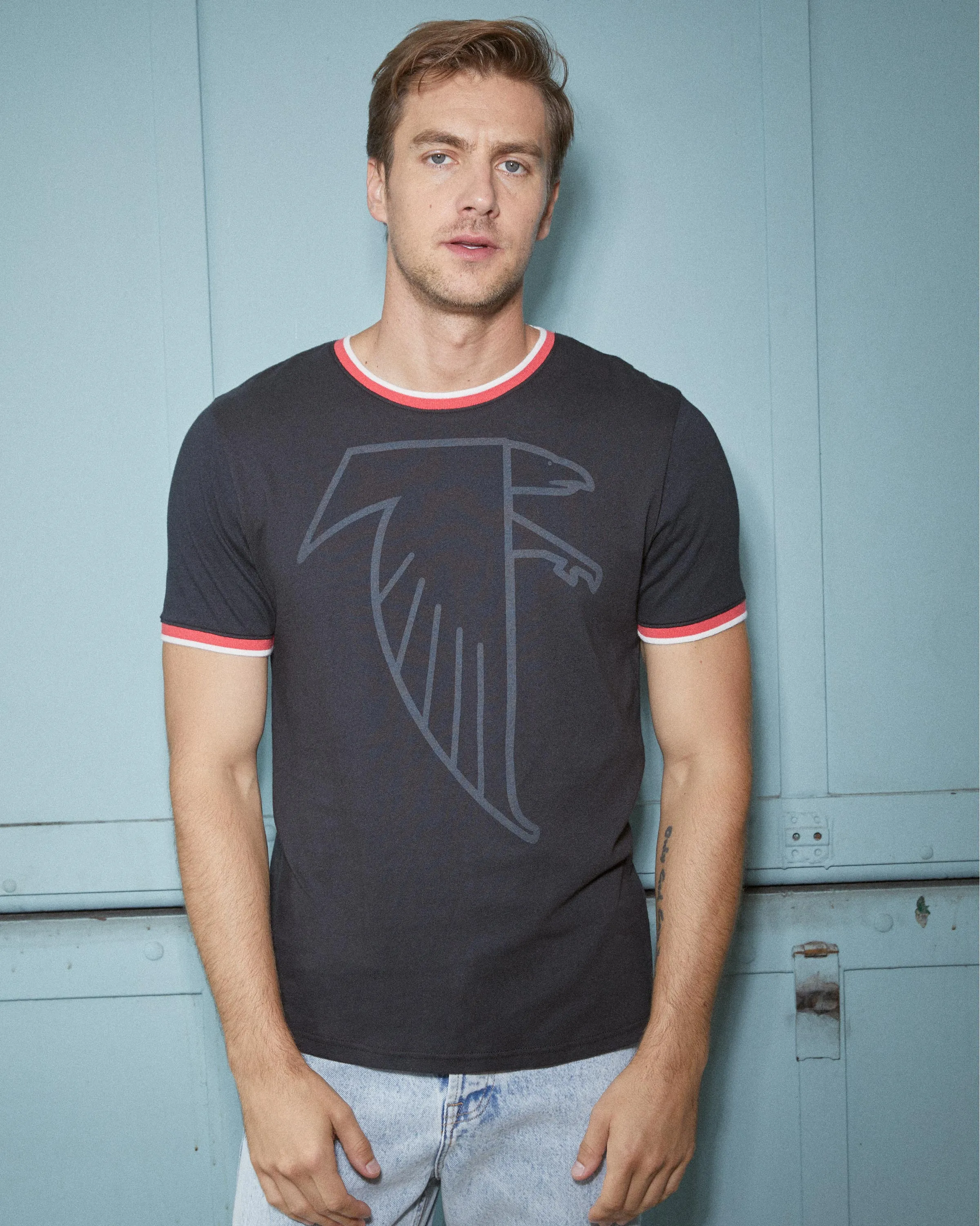 Men's Falcons Throwback Ringer Tee sold by Junk Food Clothing product image thumbnail 2