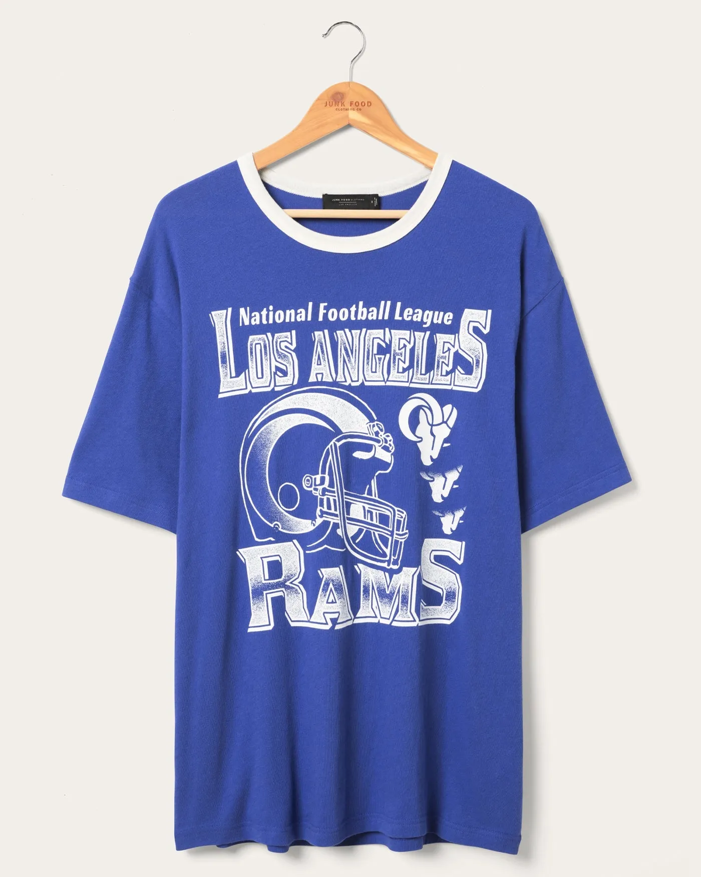 Los Angeles Rams Oversized Ringer Tee sold by Junk Food Clothing