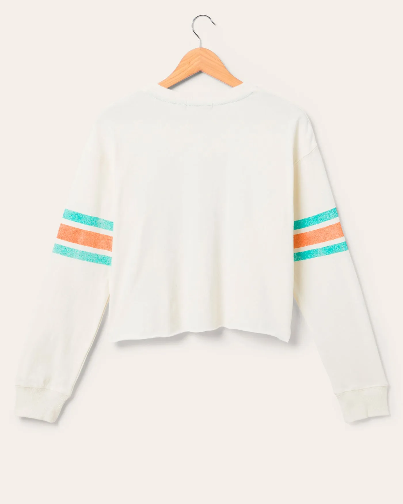 Women's Miami Dolphins Kickoff Crop Crew Fleece sold by Junk Food Clothing product image thumbnail 2