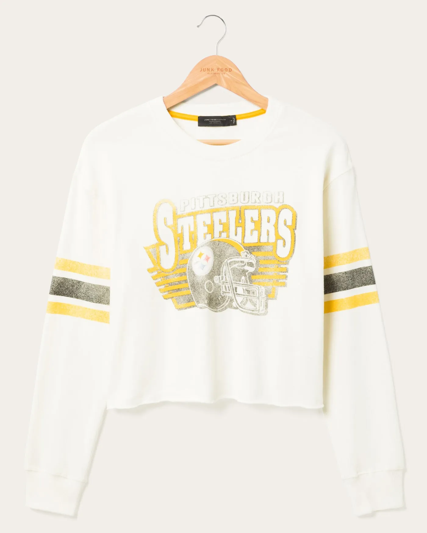 Women's Pittsburgh Steelers Kickoff Crop Crew Fleece sold by Junk Food Clothing
