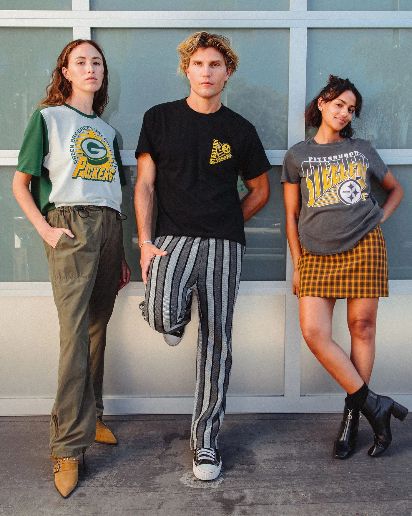Women's Green Bay Packers Color Block Crop Tee sold by Junk Food Clothing product image thumbnail 3