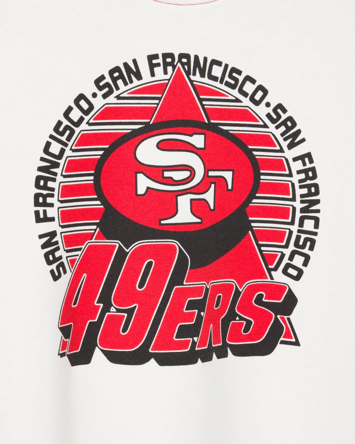 Women's San Francisco 49ers Color Block Crop Tee sold by Junk Food Clothing product image thumbnail 3