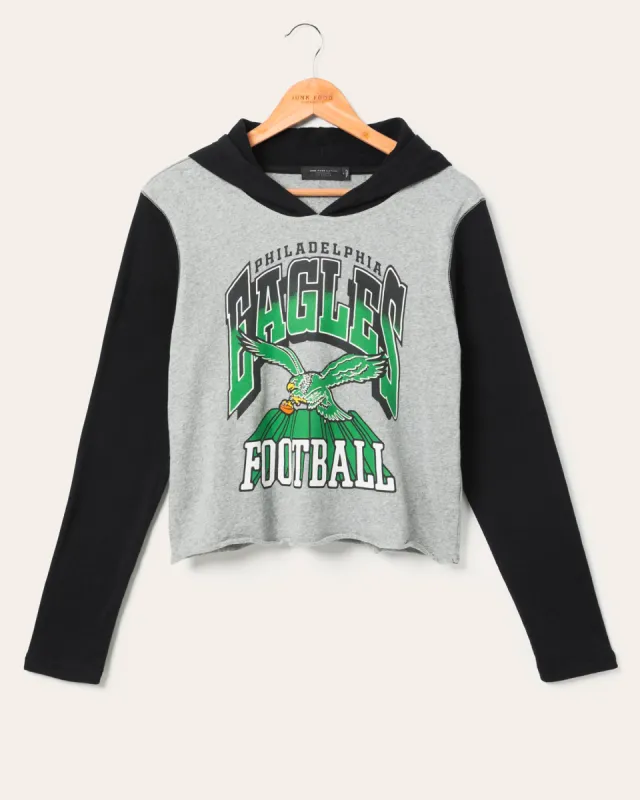 Women's Philadelphia Eagles Block Crop Hoodie sold by Junk Food Clothing