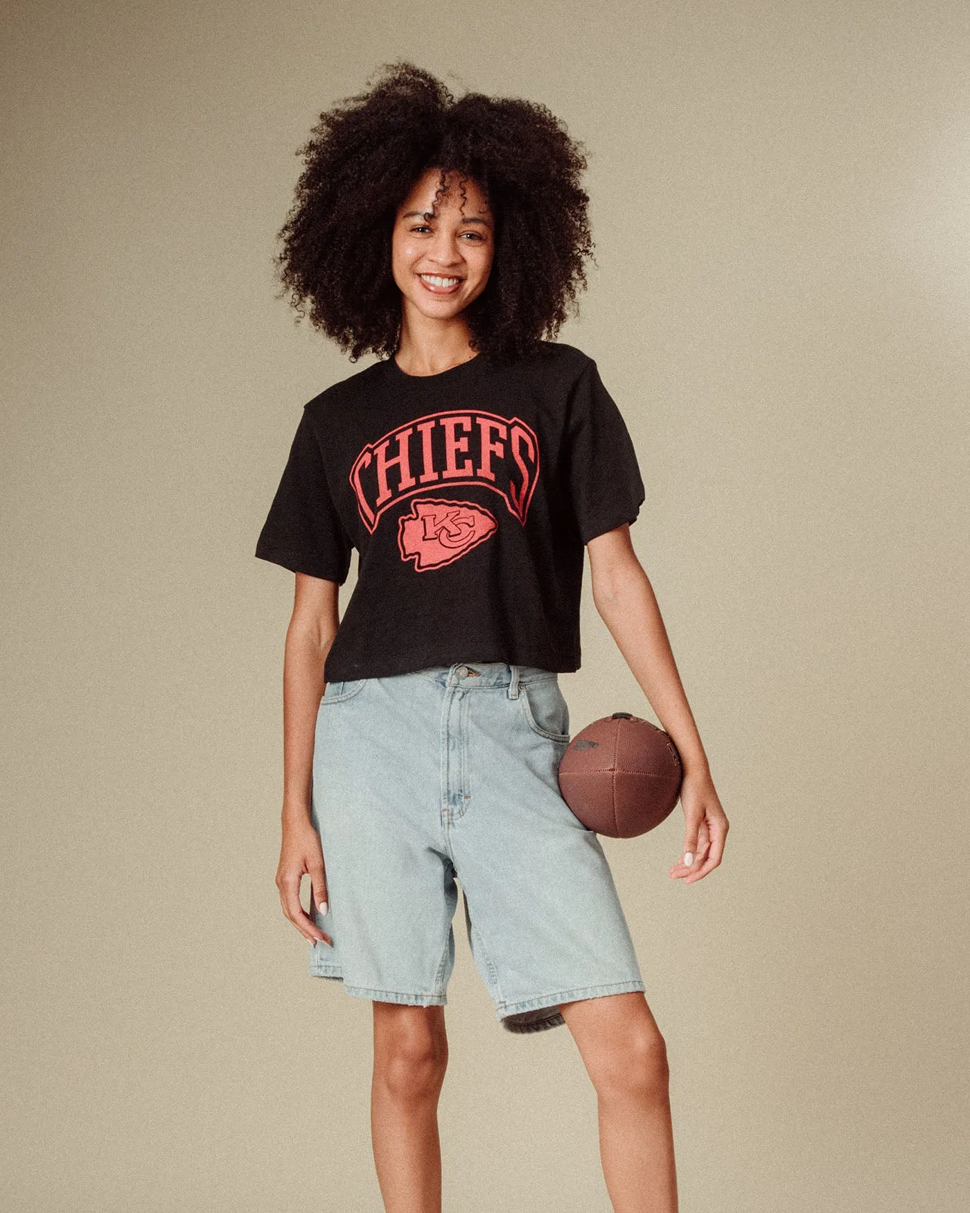 Women's Kansas City Chiefs Blitz Mock Neck Crop Tee sold by Junk Food Clothing product image thumbnail 3