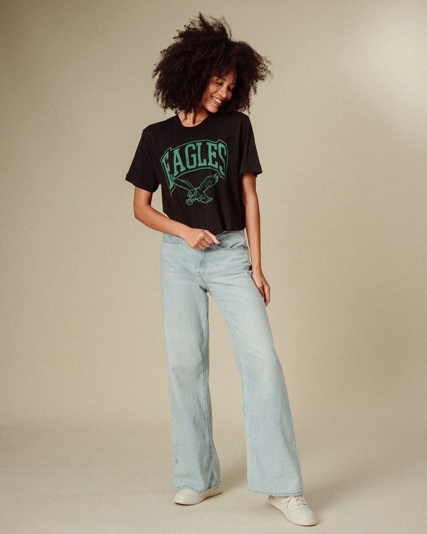 Women's Philadelphia Eagles Blitz Mock Neck Crop Tee sold by Junk Food Clothing product image thumbnail 2