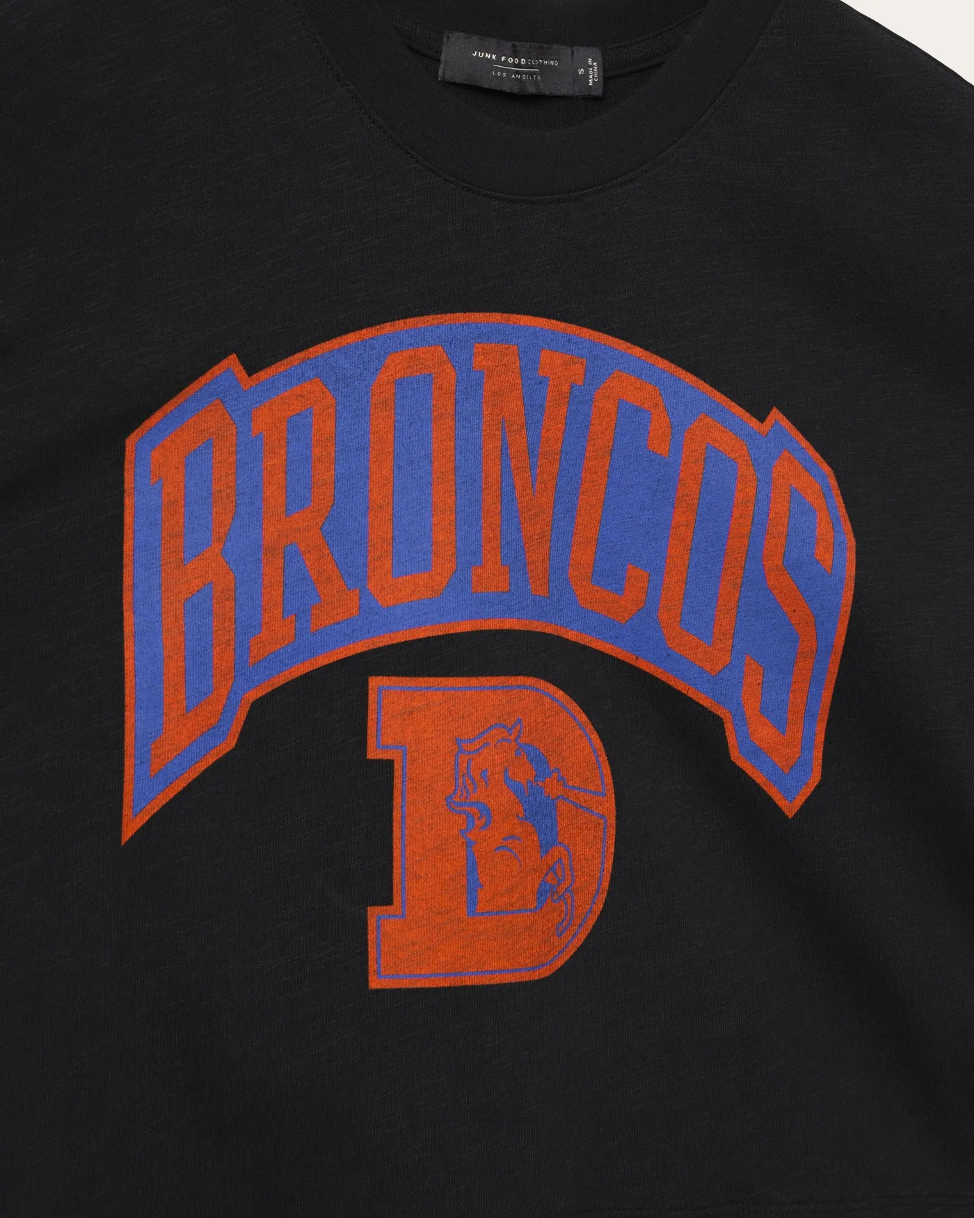 Women's Denver Broncos Blitz Mock Neck Crop Tee sold by Junk Food Clothing product image thumbnail 3