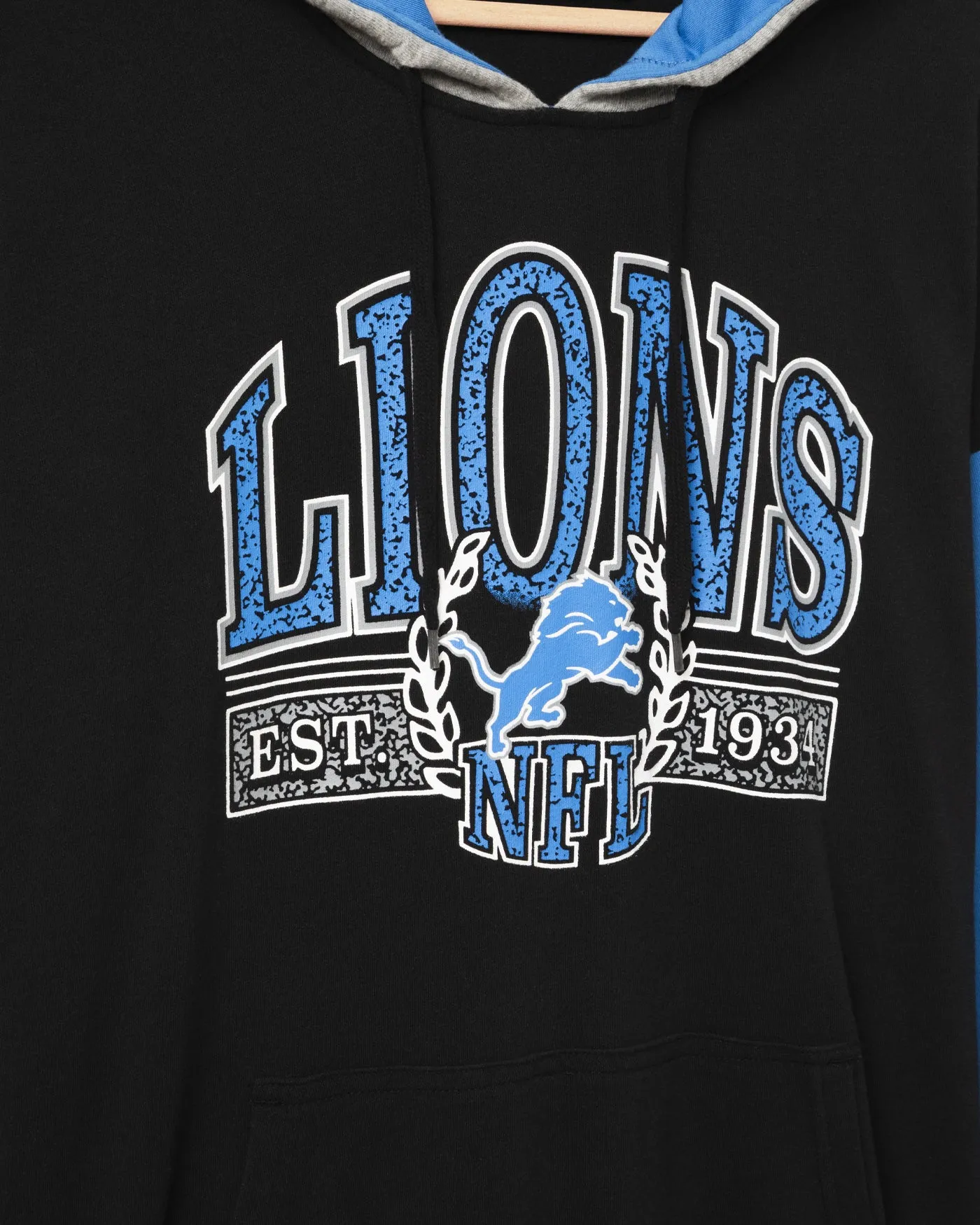 Detroit Lions Tri Color Block Hoodie sold by Junk Food Clothing product image thumbnail 3