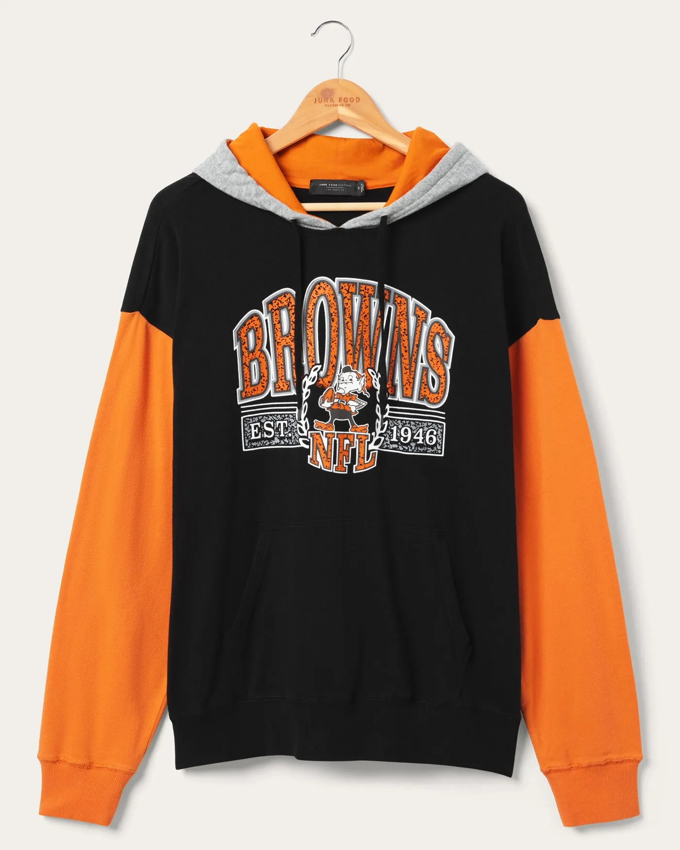 Cleveland Browns Tri Color Block Hoodie sold by Junk Food Clothing