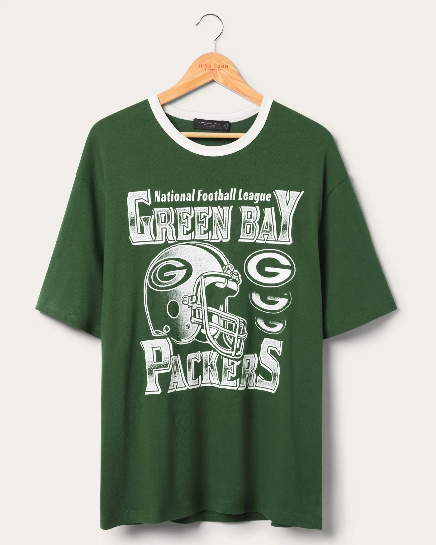 Green Bay Packers Oversized Ringer Tee sold by Junk Food Clothing