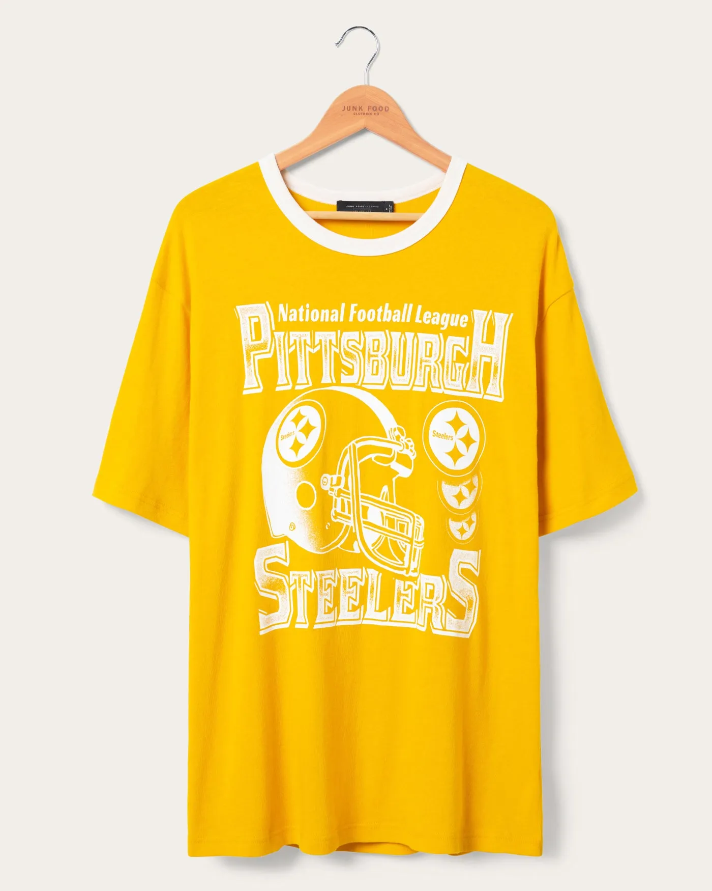 Pittsburgh Steelers Oversized Ringer Tee sold by Junk Food Clothing