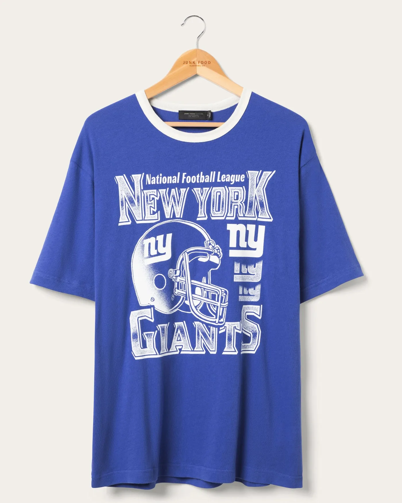 New York Giants Oversized Ringer Tee sold by Junk Food Clothing