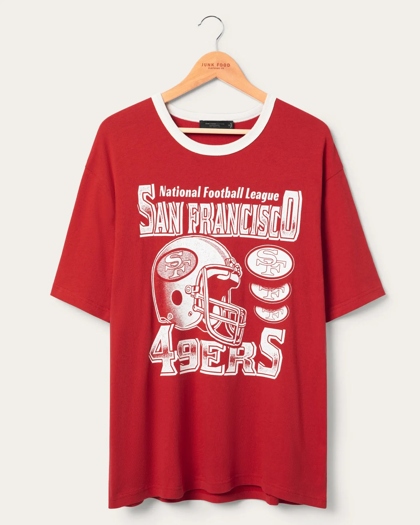 San Francisco 49ers Oversized Ringer Tee sold by Junk Food Clothing