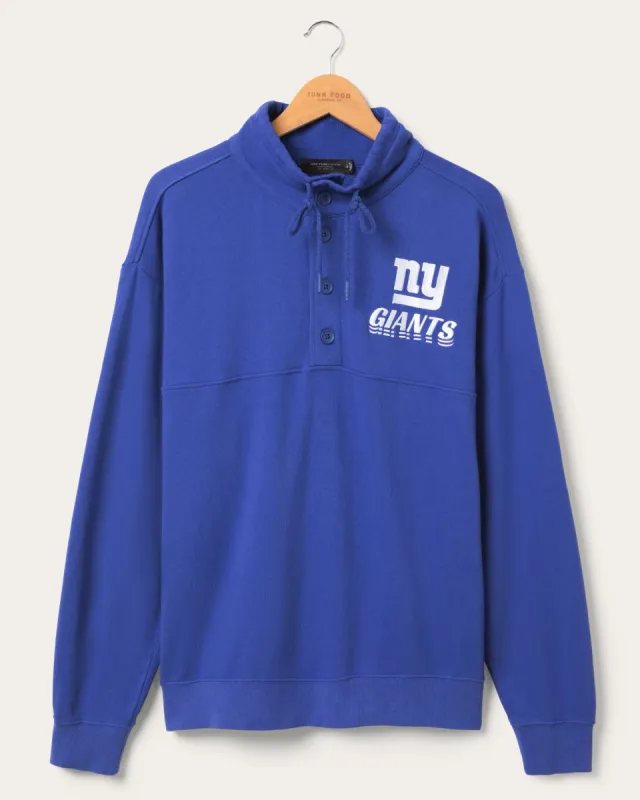 New York Giants Mock 1/4 Button Up made by Junk Food Clothing