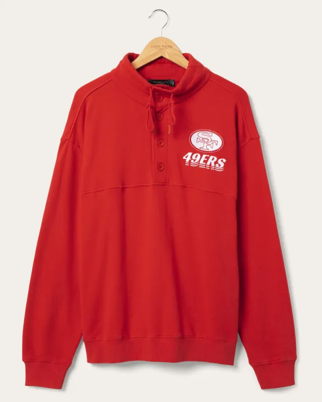 San Francisco 49ers Mock 1/4 Button Up sold by Junk Food Clothing
