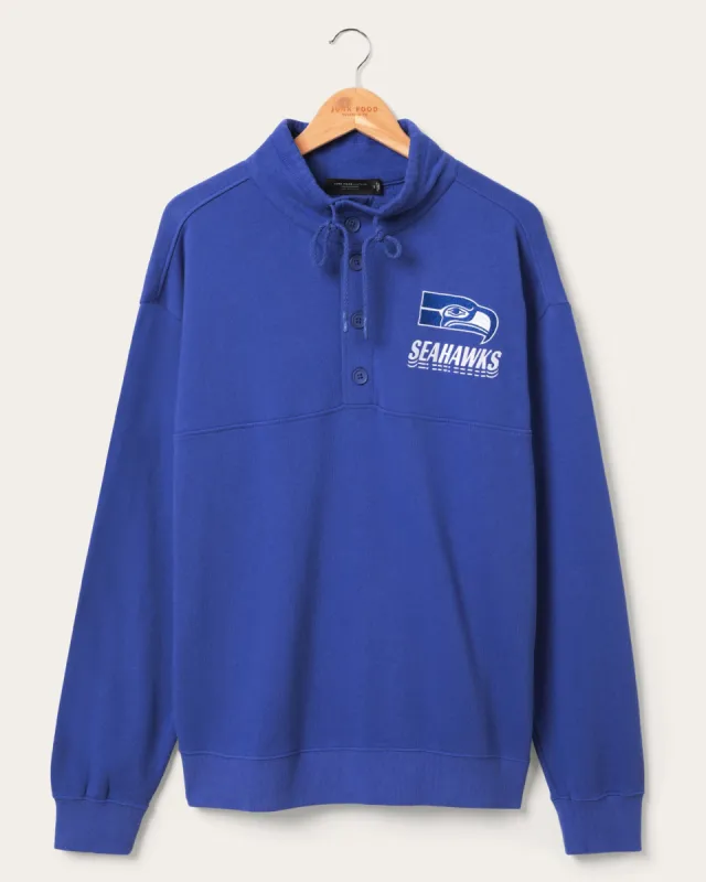 Seattle Seahawks Mock 1/4 Button Up sold by Junk Food Clothing
