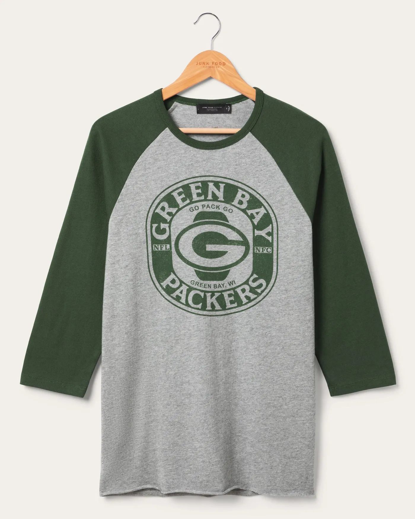 Green Bay Packers Elite Raglan sold by Junk Food Clothing