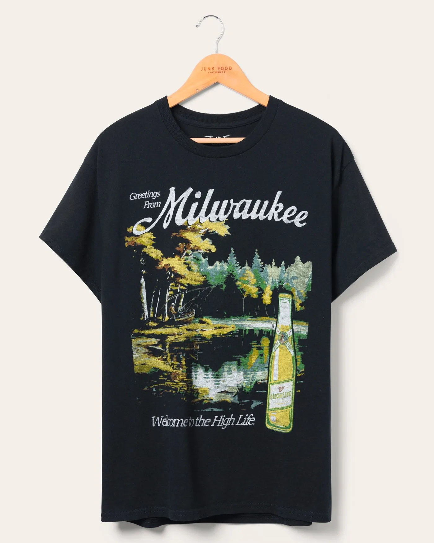 Miller High Life Greetings From Milwaukee Flea Market Tee sold by Junk Food Clothing