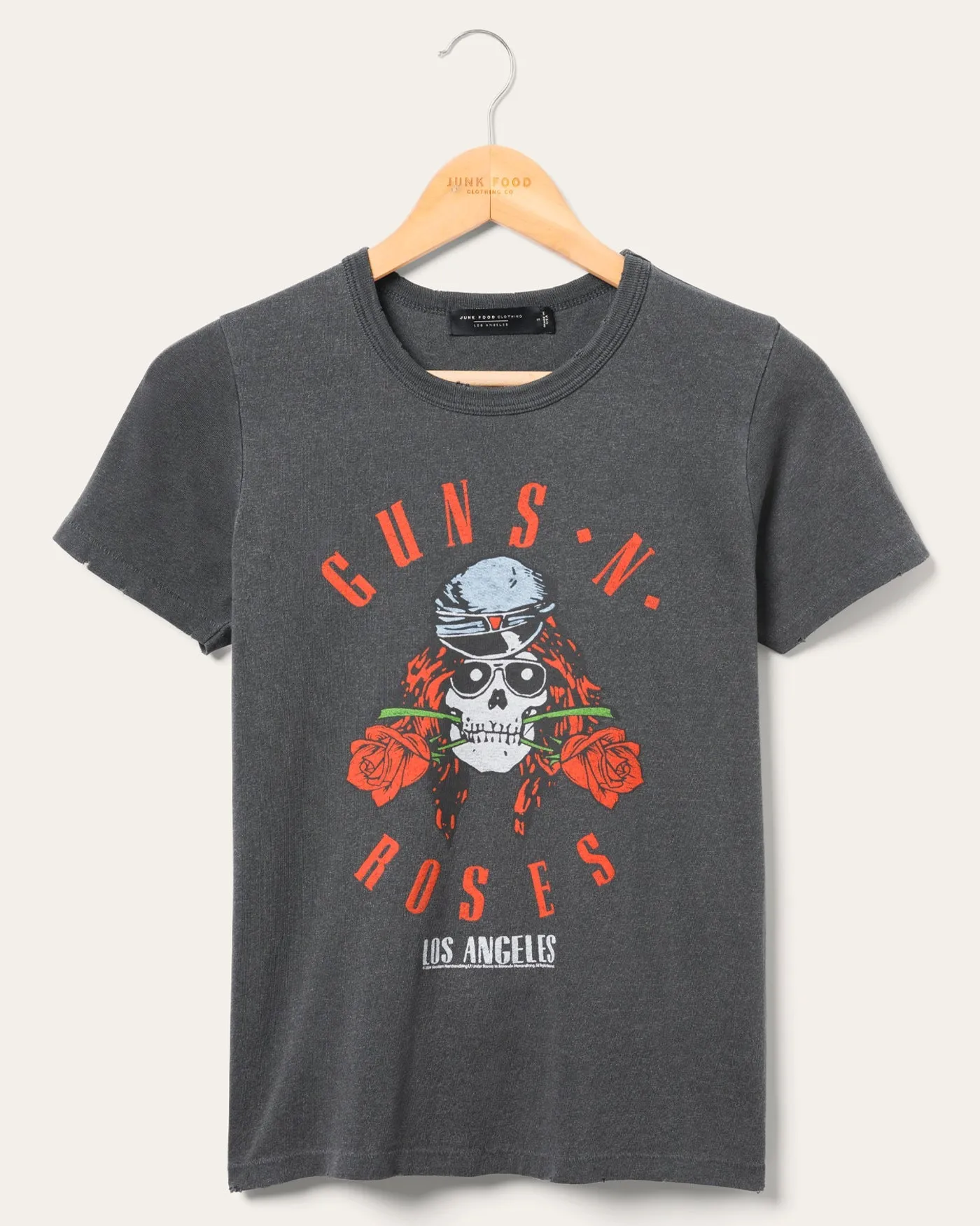 Women's Guns N' Roses Skull Original Tee sold by Junk Food Clothing
