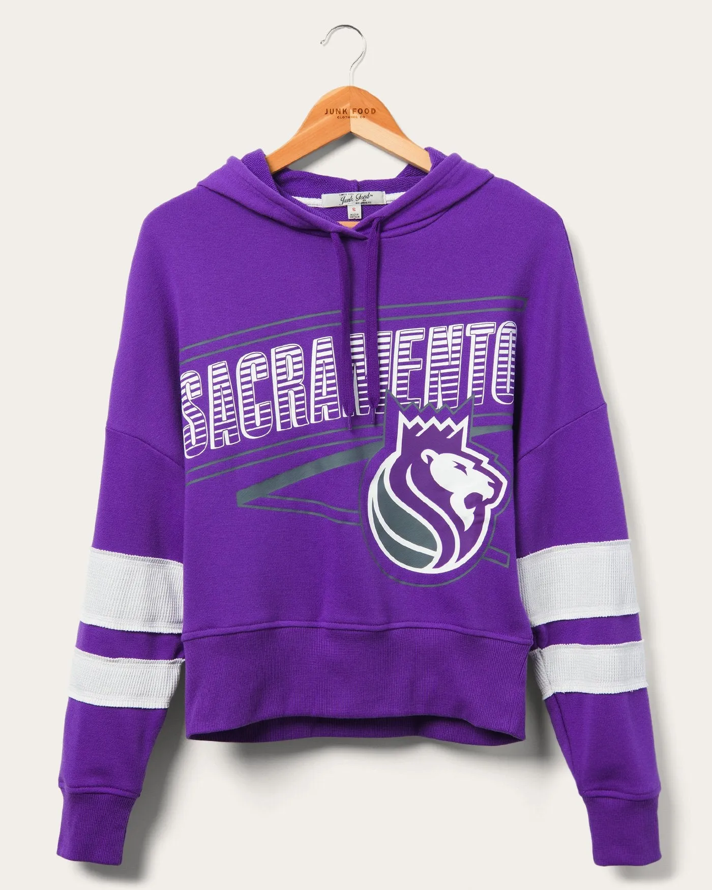 Women's Kings Overtime Striped Fleece Hoodie sold by Junk Food Clothing