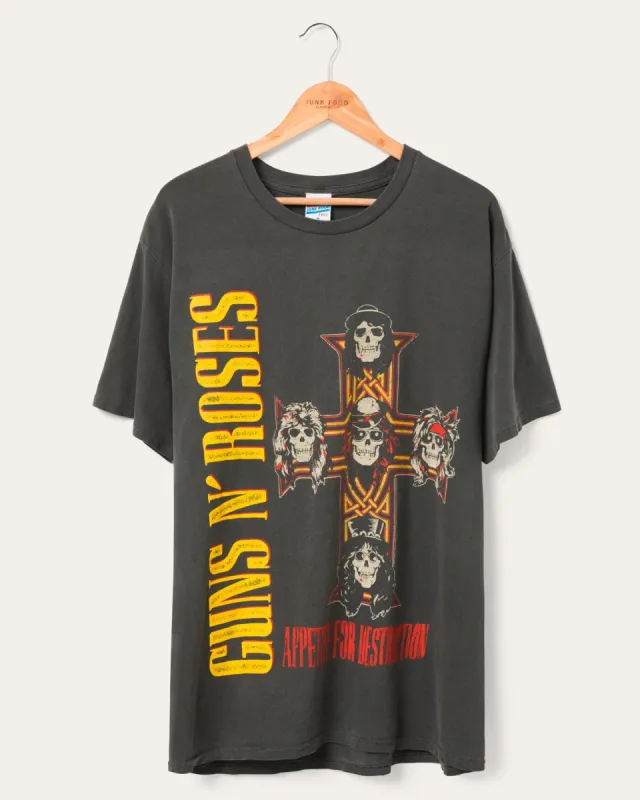 Guns N' Roses Cross Flea Market Tee sold by Junk Food Clothing