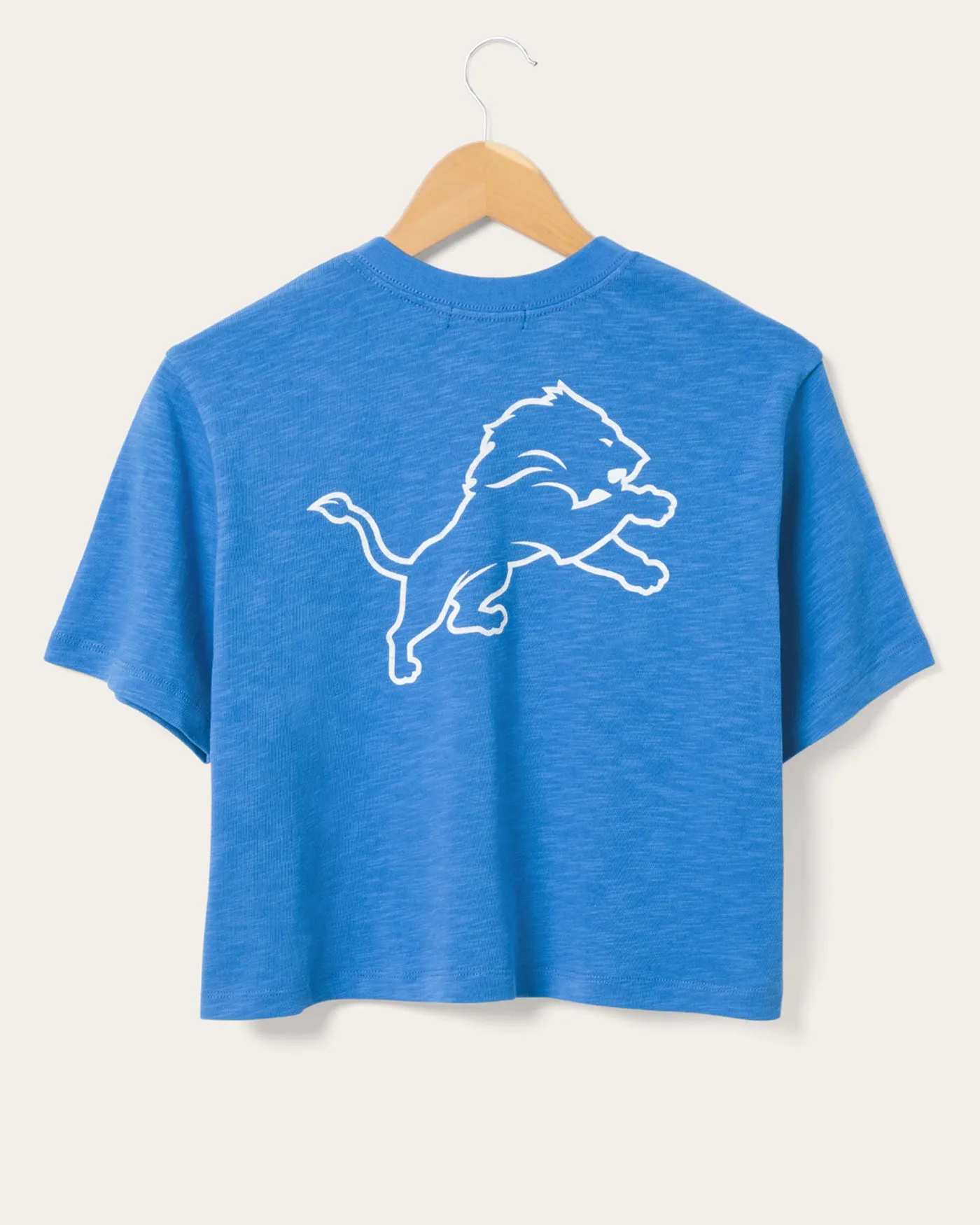 Women's Detroit Lions Dual Threat Mock Neck Crop Tee sold by Junk Food Clothing product image thumbnail 4