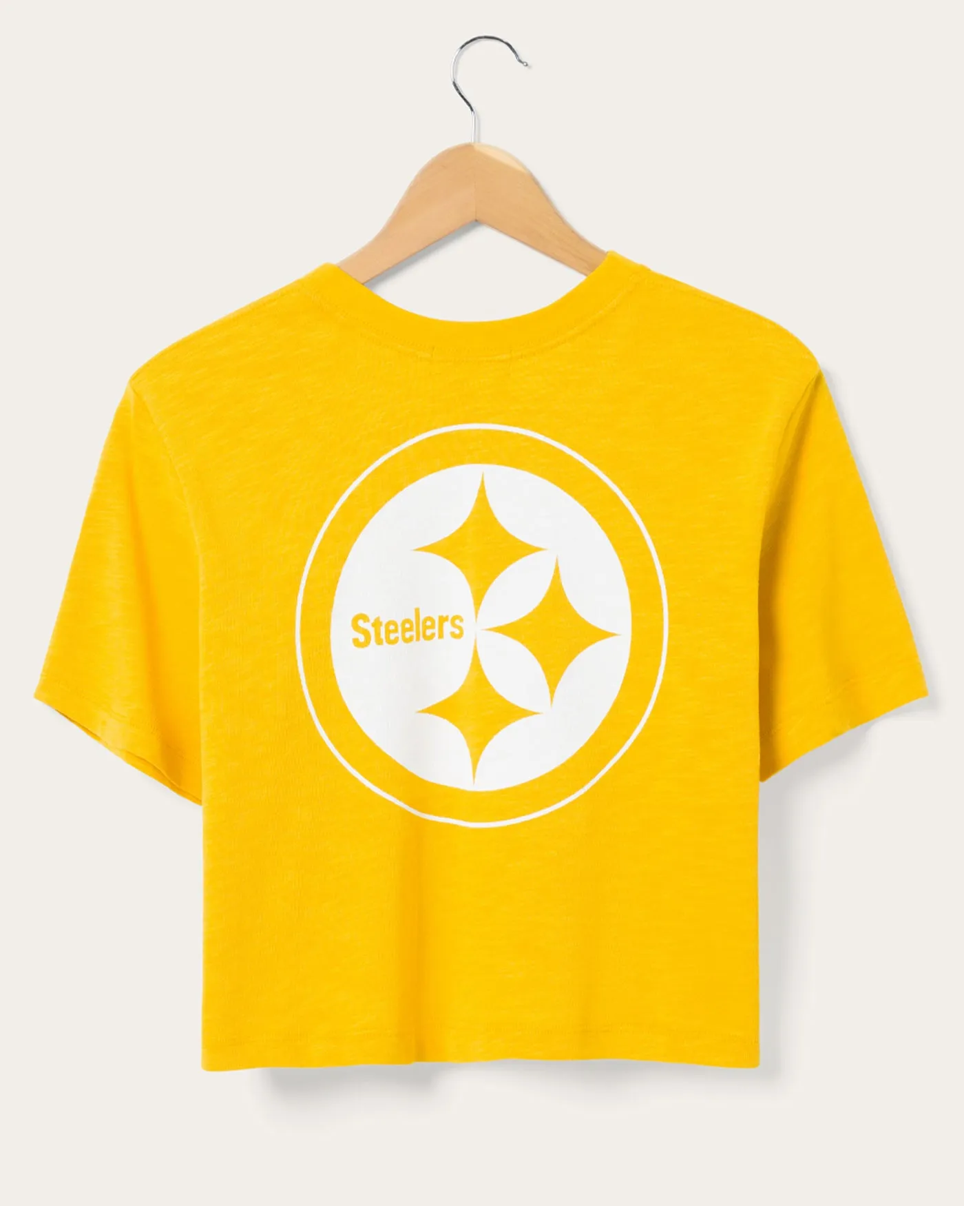 Women's Pittsburgh Steelers Dual Threat Mock Neck Crop Tee sold by Junk Food Clothing product image thumbnail 2