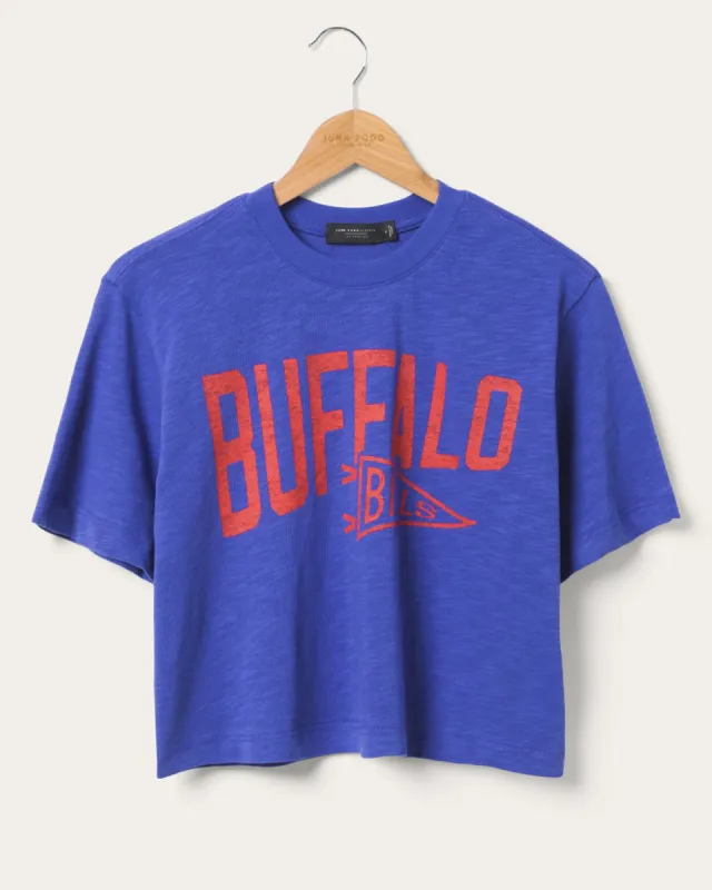 Women's Buffalo Bills Dual Threat Mock Neck Crop Tee sold by Junk Food Clothing