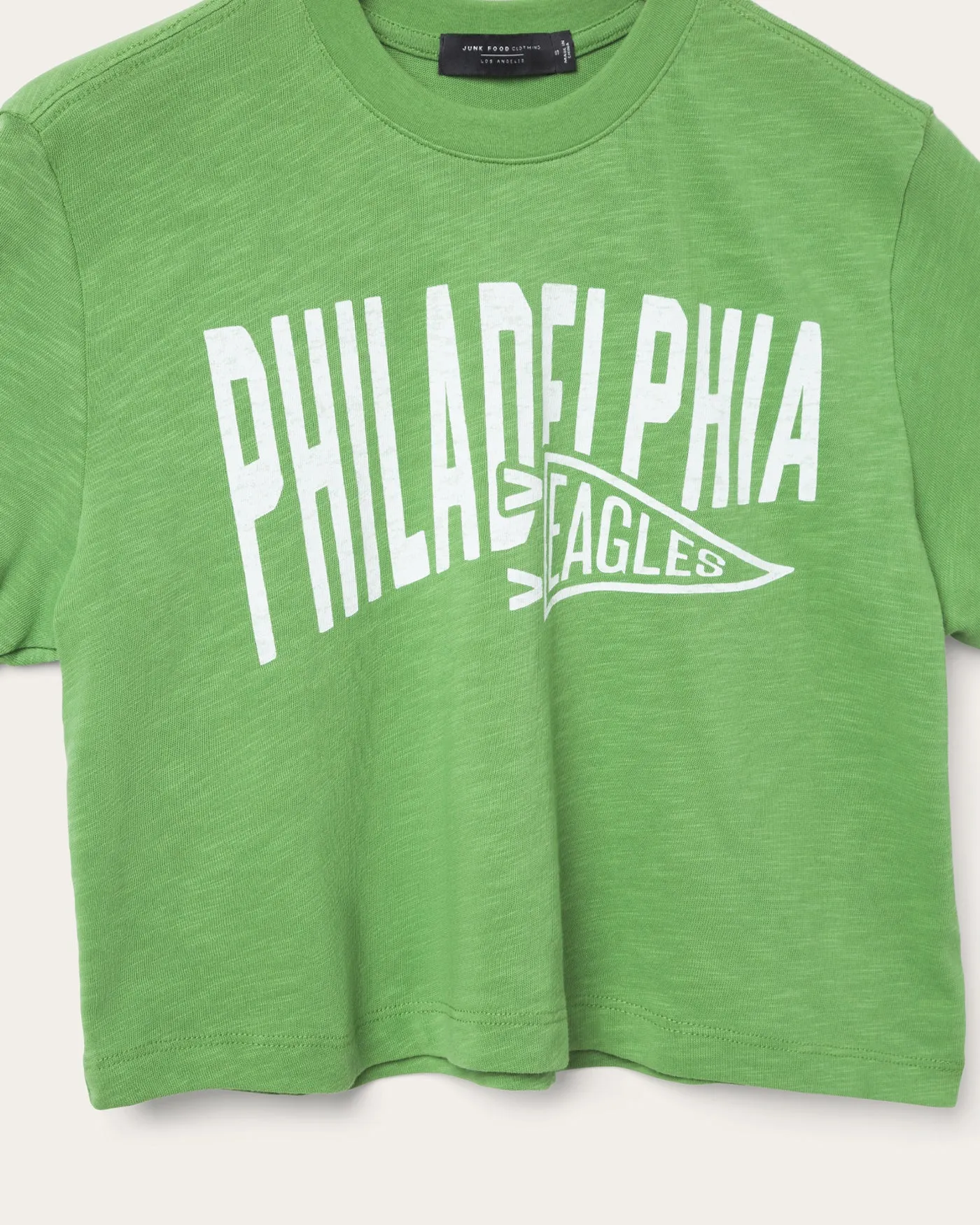 Women's Philadelphia Eagles Dual Threat Mock Neck Crop Tee sold by Junk Food Clothing product image thumbnail 5