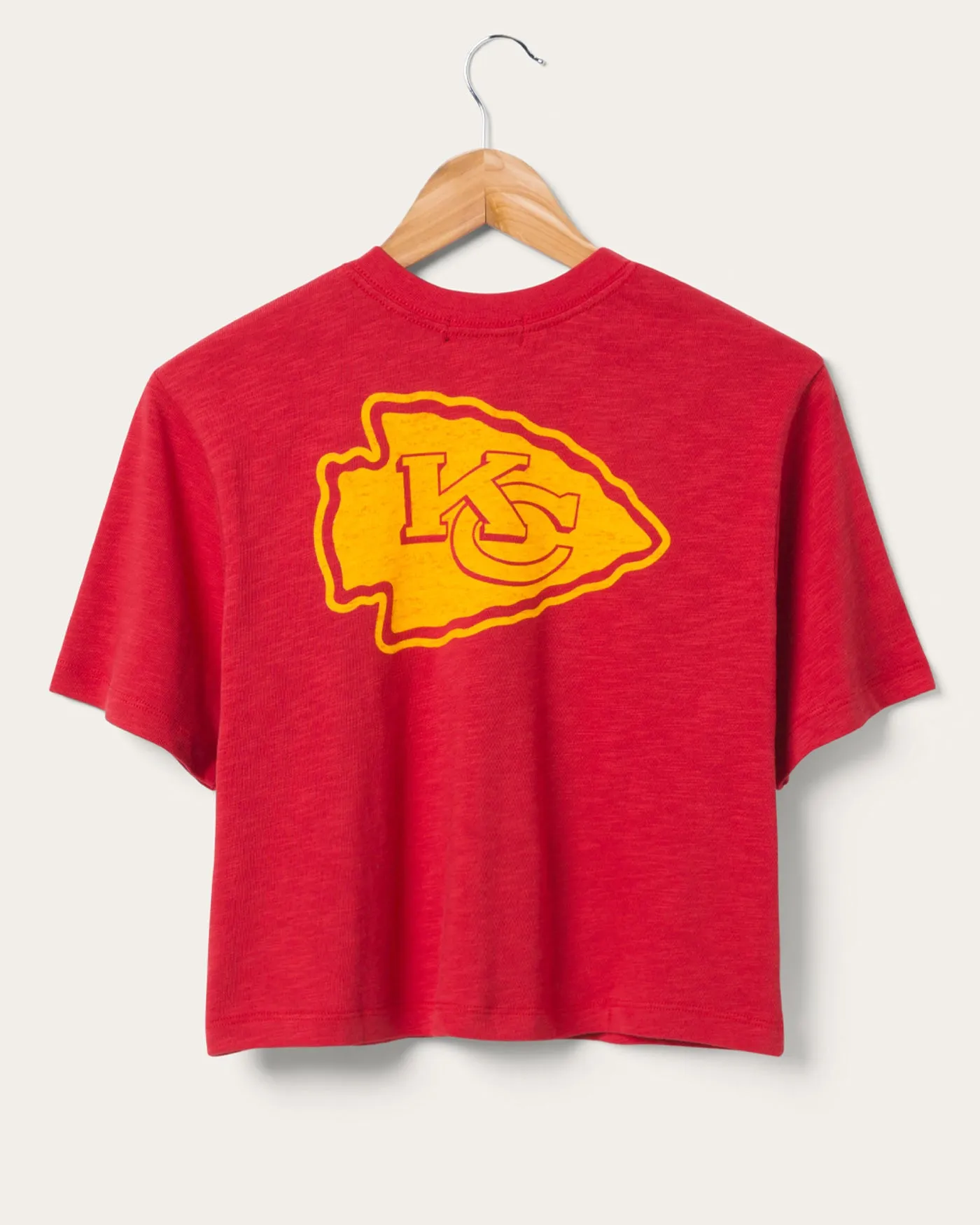 Women's Kansas City Chiefs Dual Threat Mock Neck Crop Tee sold by Junk Food Clothing product image thumbnail 4
