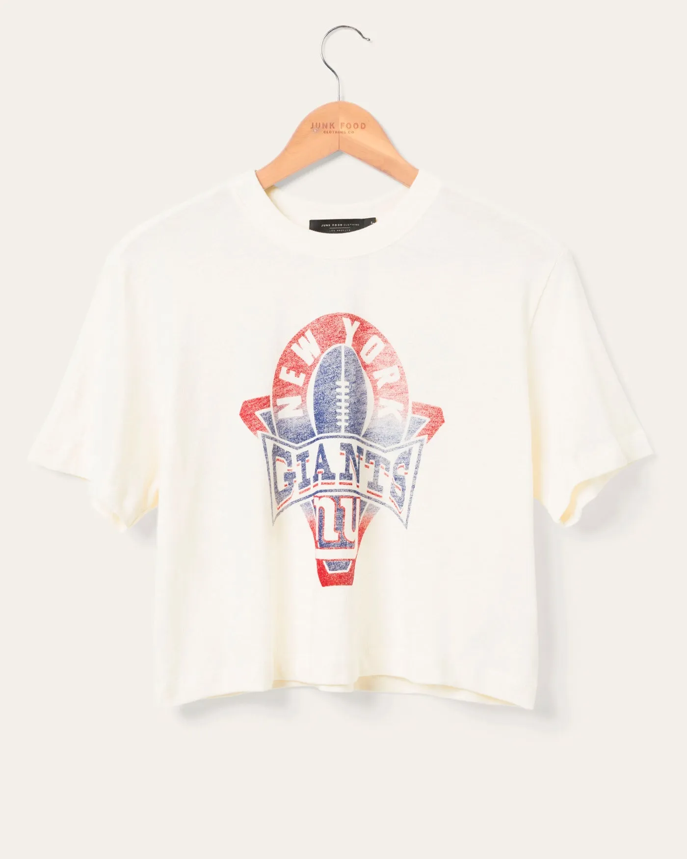 Women's New York Giants Mock Neck Crop Tee sold by Junk Food Clothing