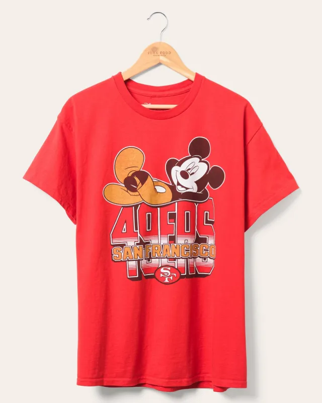 San Francisco 49ers Mickey Kick Back Tee sold by Junk Food Clothing