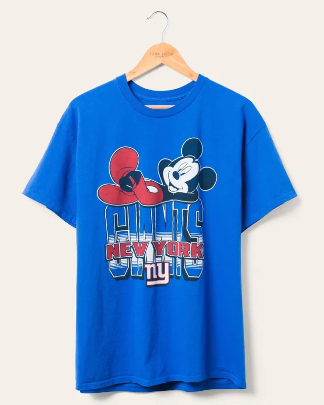 New York Giants Mickey Kick Back Tee sold by Junk Food Clothing