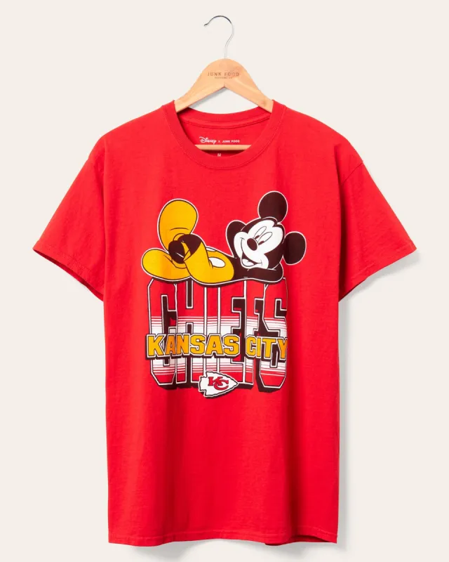 Kansas City Chiefs Mickey Kick Back Tee sold by Junk Food Clothing