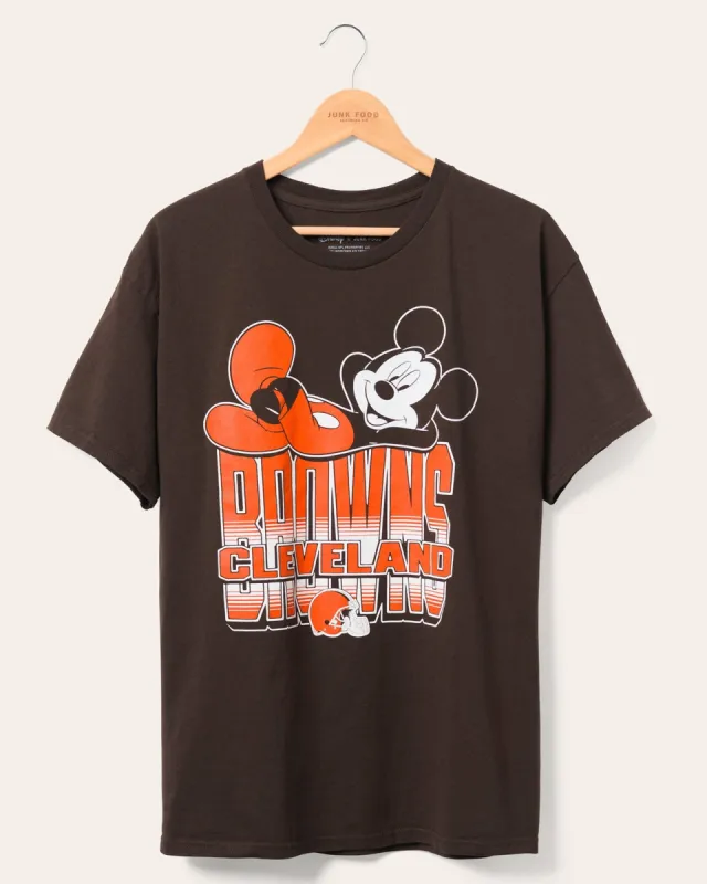 Cleveland Browns Mickey Kick Back Tee sold by Junk Food Clothing