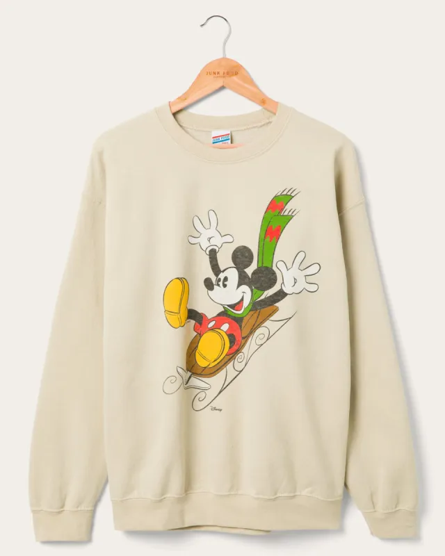 Mickey Sledding Flea Market Fleece sold by Junk Food Clothing