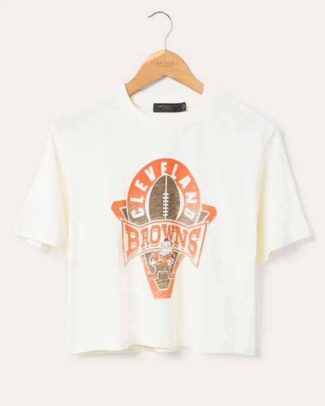 Women's Browns Mock Neck Crop Tee sold by Junk Food Clothing