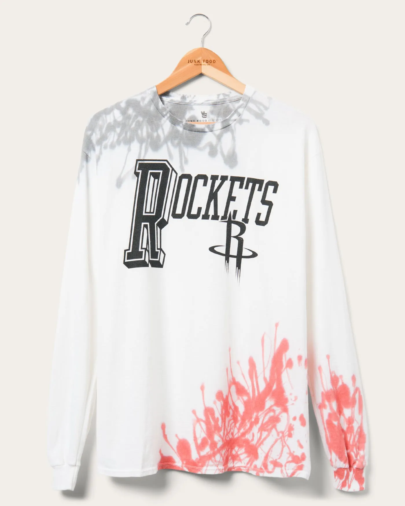 NBA Houston Rockets Tie Dye Flea Market Long Sleeve Tee sold by Junk Food Clothing