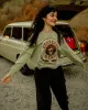 Women's Grateful Dead Skull Raglan Crew Fleece sold by Junk Food Clothing