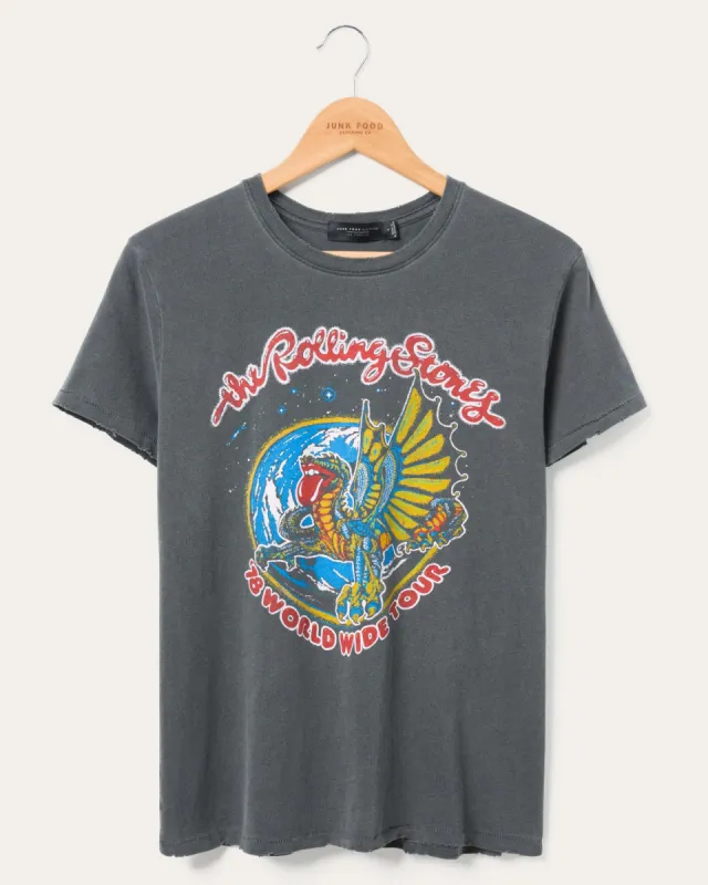Women's Rolling Stones '78 World Wide Tour Vintage Tee sold by Junk Food Clothing