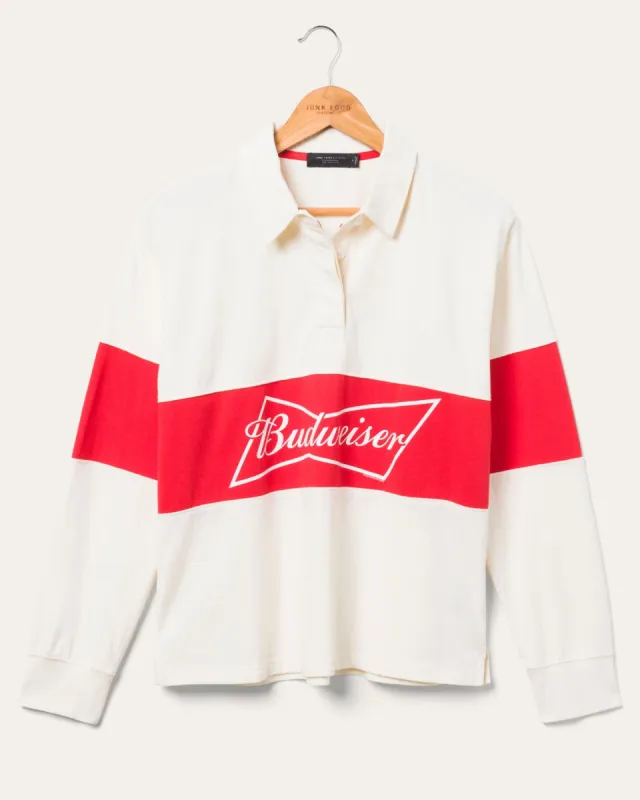 Women's Budweiser Rugby Shirt sold by Junk Food Clothing